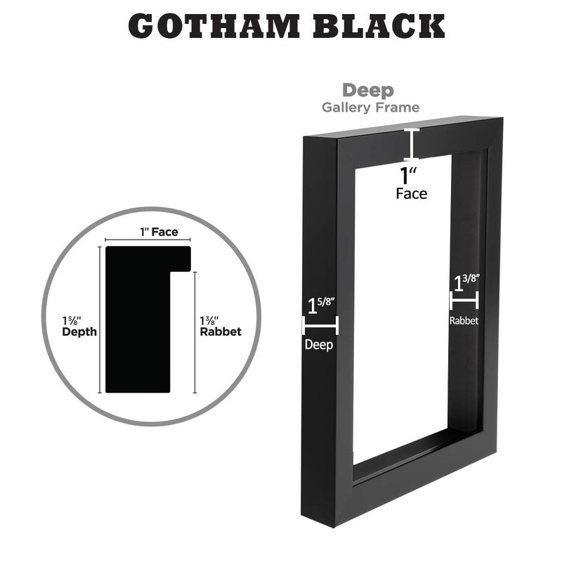 Creative Mark Gotham Deep Gallery Frames - 3 Pack of Professional Gallery Frames for Canvas, Paintings, Presentation & More! - [Black - 11x14] - Image 2